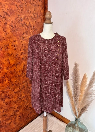 Robe babydoll Etam – taille 38 – imprimé bordeaux à pois, marca: Etam, estado: Muito bom, tamanho: M / 38 / 10, €14.99, €16.44 inclui Proteção do Comprador