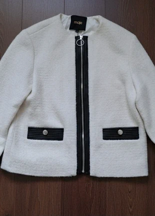 Veste maje tweed écru zippée noire, brand: Maje, condition: Very good, size: L / 40 / 12, €89.99, €95.19 includes Buyer Protection