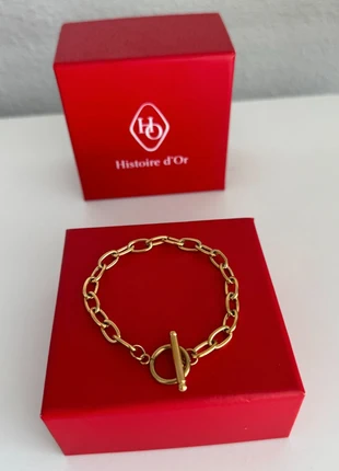 Bracelet doré à maillons italiens original or massif avec fermoir en T fermoir rond barre, marque: histoire d'or, état: Très bon état, 17,00 €, 18,55 € Protection acheteurs (Pro) incluse