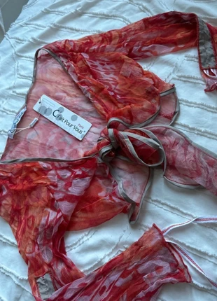 Paréo orangé rouge, merk: C'fait Pour Vous, staat: Nieuw met prijskaartje, maat: S / 36 / 8, € 7,00, € 8,05 inclusief Kopersbescherming