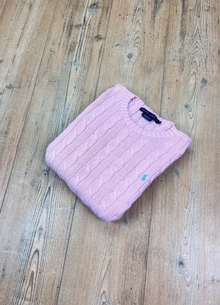 Pull Torsadé Ralph Lauren S Rose pale Round Neck logo brodé bleu 100% coton 000, marque: Ralph Lauren, état: Très bon état, taille: S, 46,00 €, 49,00 € Protection acheteurs incluse