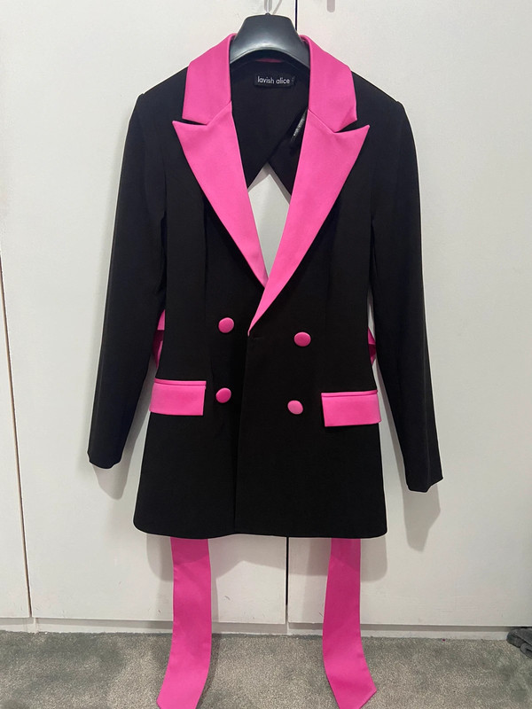 Lavish Alice black pink bow backless blazer | Vinted