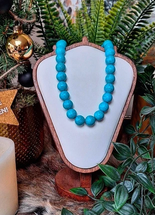 🍂 edelstenen kralenketting, turquoise met zilver., merk: Handgemaakt, staat: Nieuw zonder prijskaartje, € 21,95, € 23,75 inclusief Kopersbescherming