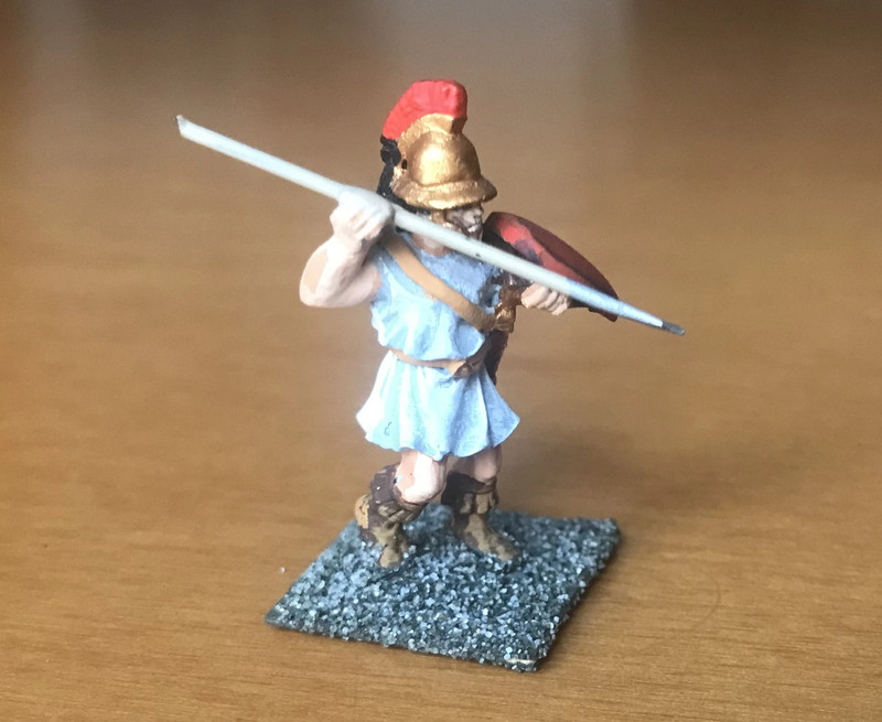 Miniatura in metallo - Soldato romano con lancia e scudo - Altezza 30 mm 1