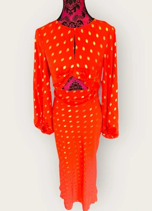 DLSB “Cut Them Out” Coral & Gold Foil Spot Midi Dress – UK 12, brand: DLSB, condition: New with tags, size: L / UK 16-18, £12.00, £13.30 includes Buyer Protection Pro