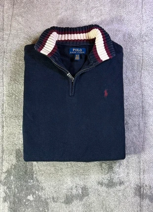 1/4 Zip | Half Zip col camionneur Ralph Lauren - Taille 18-20 ans - 100% coton - Bleu logo rouge °, marque: Ralph Lauren, état: Très bon état, taille: Taille unique, 55,00 €, 58,45 € Protection acheteurs incluse