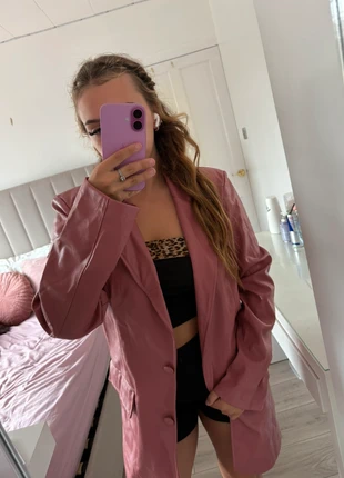Rebellious Washed Pink Faux Leather Trench Coat – Size 12, brand: Rebellious, condition: New without tags, size: L / 12, £5.00, £5.95 includes Buyer Protection