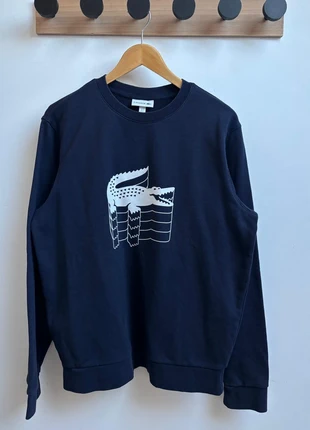 Sweat Lacoste bleu marine taille S - Grand crocodile blanc graphique, marca: Lacoste, estado: Muito bom, tamanho: S, €47.50, €50.58 inclui Proteção do Comprador