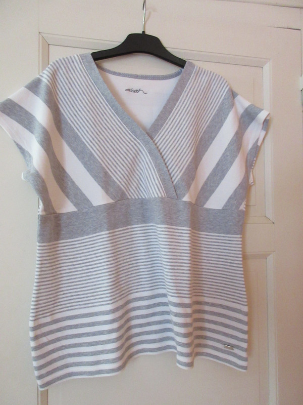 Tee shirt femme "Dash" - gris et blanc - taille 46 1