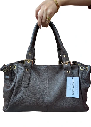 Sac “Grazia” chocolat en cuir grainé italien – Élégant, spacieux & fabriqué en Italie, marque: Sara Valenti, état: Neuf avec étiquette, 119,90 €, 126,60 € Protection acheteurs (Pro) incluse