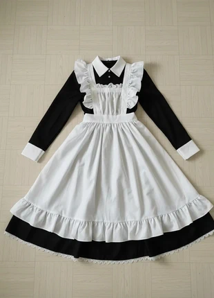 Robe femme de ménage vintage noire longue en dentelle pour cosplay et fêtes, style jupe évasée, brand: Vintage Dressing, condizioni: Ottime, taglia: S, €39.99, €42.69 include la Protezione acquisti