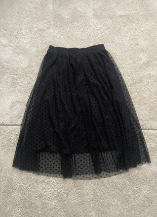 Mooie zwarte rok met stippen, merk: Casual LADIES, staat: Heel goed, maat: L / 40 / 12, € 3,50, € 4,38 inclusief Kopersbescherming