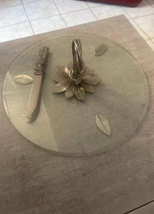 Plateau à fromage en verre & étain fait main – Jean Gautier (France), brand: jean gautier, condizioni: Ottime, €25.00, €26.95 include la Protezione acquisti