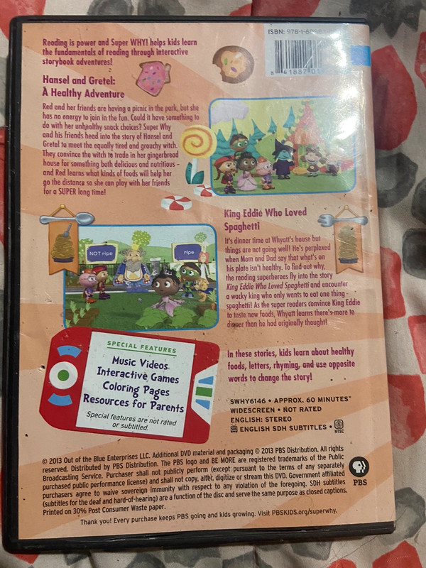 PBS Kids Super Why Hansel & Gretel A Healthy Adventure Dvd  3