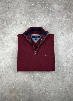 Pull Half-zip 1/4 Zip Col Camionneur Tommy Hilfiger Taille S Homme Bordeaux Logo Brodé Coton #T180, marca: Tommy Hilfiger, estado: Muy bueno, tamaño: S, 39,00 €, 41,65 € Protección al comprador Pro incluida