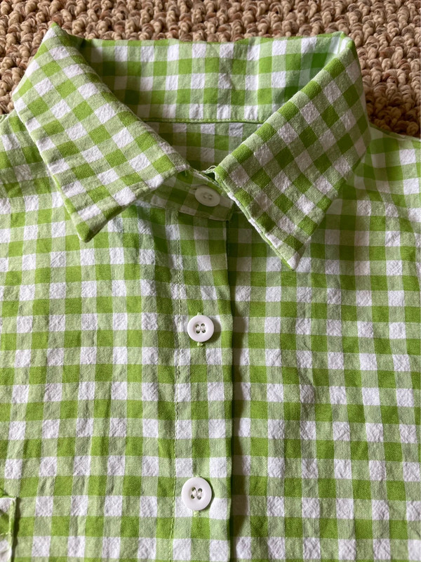 white and green plaid collard shirt  3