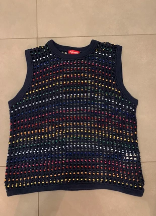 Supreme beaded sweater vest Navy, marca: Supreme, estado: Novo com etiquetas, tamanho: M, €90.00, €95.20 inclui Proteção do Comprador