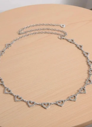 Chaîne de taille élégante avec cœurs et strass scintillants – Taille réglable, marca: Fantaisie, estado: Muy bueno, 23,90 €, 25,80 € Protección al comprador incluida