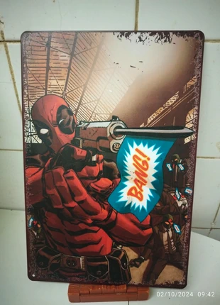 quadro de metal deadpool, marca: Deadpool, estado: Novo com etiquetas, €8.00, €9.10 inclui Proteção do Comprador