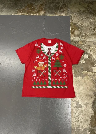 T-shirt USA rouge imprimé graphique Noël Vintage, marque: Vintage Dressing, état: Très bon état, taille: XXL, 10,00 €, 11,20 € Protection acheteurs (Pro) incluse