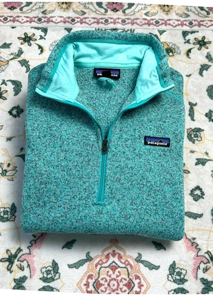 Pull Polaire Better Sweater Patagonia laine 1/4 demi zip sherpa chiné bleu vert turquoise - Femme L, brand: Patagonia, condizioni: Ottime, taglia: L / IT 44 / EU 40, €54.00, €57.40 include la Protezione acquisti