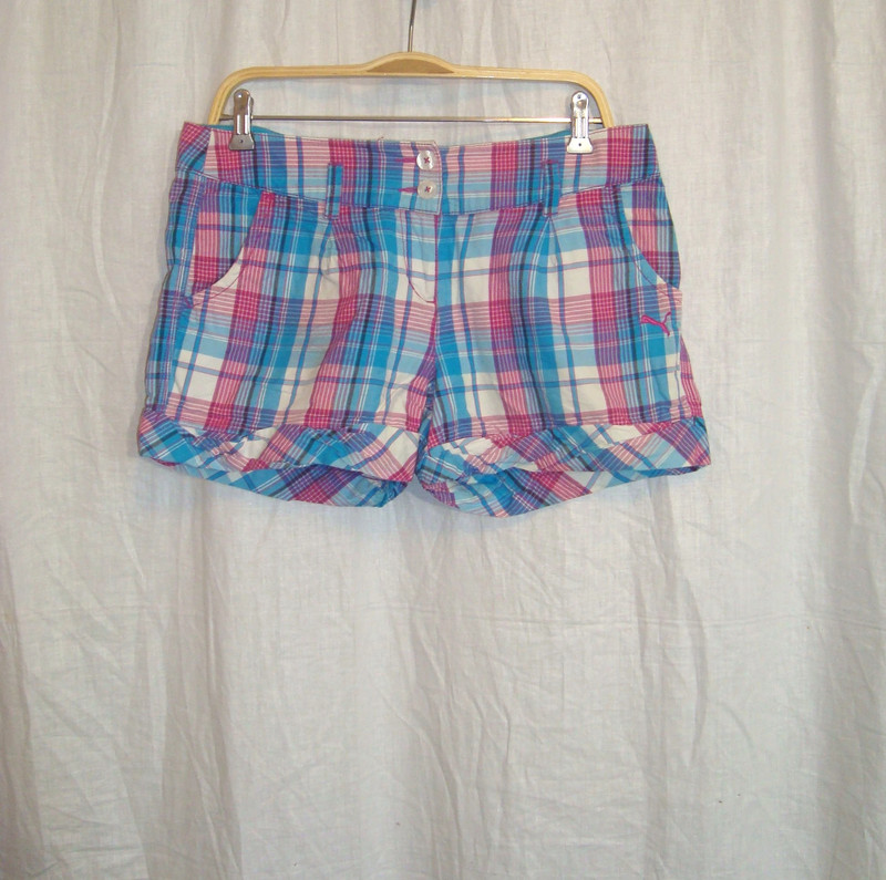 Puma sport Lifestyle checked casual travel beach party shorts for women size 42 | Vinted