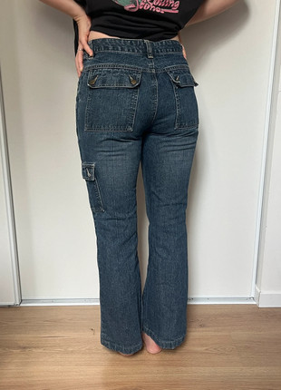Pantalon jean denim y2k années 2000 bleu brut poches coquette y2k vintage, marca: y2k, estado: Muito bom, tamanho: XL / 42 / 14, €11.50, €12.78 inclui Proteção do Comprador