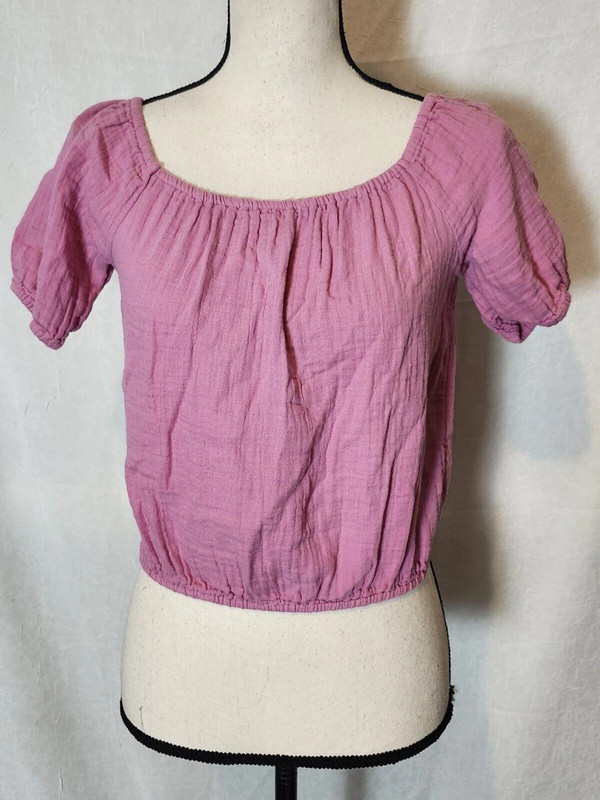 Old Navy Girls Size Xl (14-16) Pink Cropped Top Short Sleeve 1