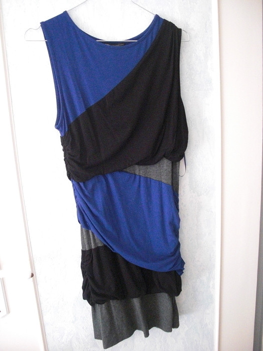 Tunique ou Robe bleue noire et grise 1