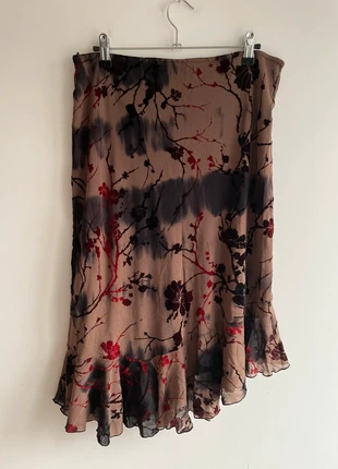 Jupe asymétrique, taille élastique, mi longue, vintage, à motif floral, marque: Vintage Dressing, état: Très bon état, taille: XL / 42 / 14, 14,00 €, 15,40 € Protection acheteurs (Pro) incluse