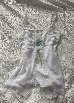 Y2K Jennyfer beaded lace flowy cami, brand: Jennyfer, condition: Very good, size: M / 10, £35.00, £37.45 includes Buyer Protection