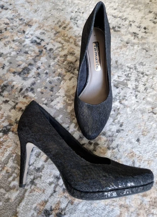 Tamaris heels 41 new tag Absatzschuhe shoes Schuhe black schwarz Absatz neu Etikett Pumps business, marque: Tamaris, état: Neuf avec étiquette, taille: 41, 27,50 €, 29,58 € Protection acheteurs incluse