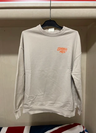 Felpa Pull&Bear S Beige e Arancione con Stampa da donna, marca: Pull & Bear, estado: Muito bom, tamanho: S / 36 / 8, €4.99, €5.94 inclui Proteção do Comprador