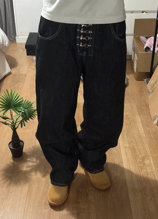 Pantalon jean denim y2k vintage large oversize motif design moderne, marca: y2k, estado: Novo com etiquetas, tamanho: L, €36.00, €38.50 inclui Proteção do Comprador