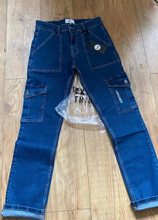 Men’s straight combat jeans cargo denim dark blue new 38 waist 32 length, brand: textiletribe, condition: New with tags, size: W38, £15.95, £17.45 includes Buyer Protection