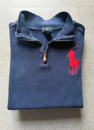Pull Ralph Lauren 1/4 Zip, col camionneur | Marine Rouge | Taille XS Femme, brand: Ralph Lauren, condition: Very good, size: XS / 34 / 6, €29.90, €32.10 includes Buyer Protection
