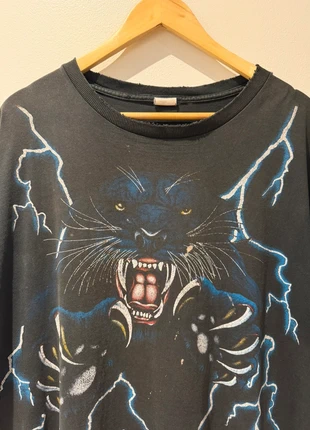 Faded Vintage 90s USA Thunder Panther AOP T-shirt, brand: USA Thunder, condition: Satisfactory, size: XL, £40.00, £42.70 includes Buyer Protection
