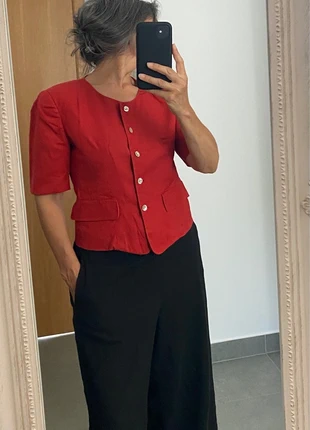 Chic vintage Jigsaw red blazer-style top, made from linen and fully lined for structure and comfort., marca: Jigsaw, estado: Muy bueno, tamaño: XS / 34 / 6, 25,00 €, 26,95 € Protección al comprador incluida