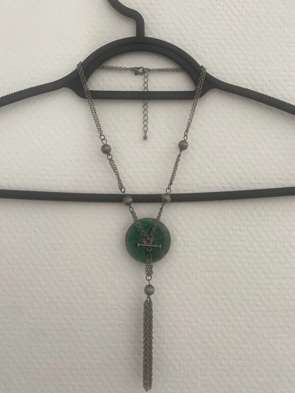 Sautoir acier et vert