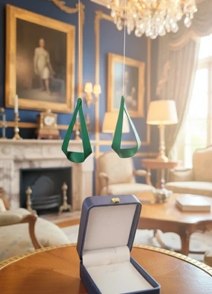 Boucles d'oreilles goutte ruban vert émeraude🌹 pièce unique, état: Très bon état, 9,99 €, 11,19 € Protection acheteurs incluse