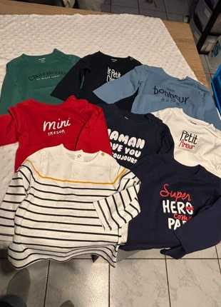 Lots 8 tee-shirts, brand: Kiabi, condizioni: Ottime, taglia: 6-9 mesi / 68 cm, €15.00, €16.45 include la Protezione acquisti