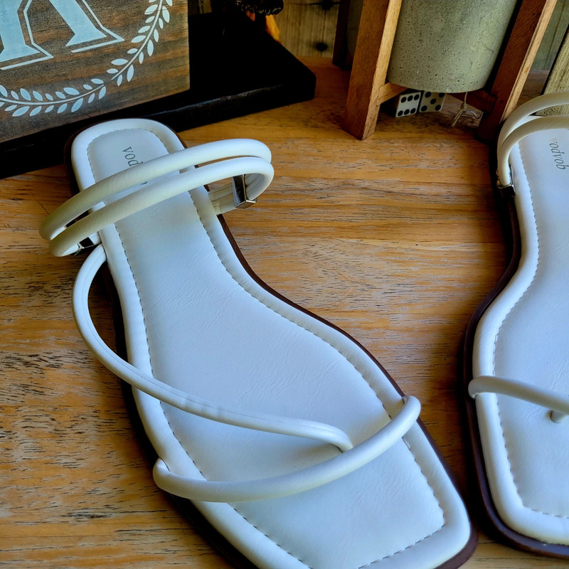 Vodvob White Strappy Sandals 4