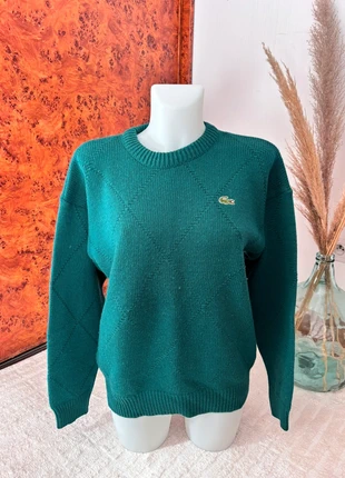 Pull vert  en laine Lacoste vintage  – taille XL made in France, merk: Lacoste, staat: Heel goed, maat: XL / 42 / 14, € 39,99, € 42,69 inclusief Kopersbescherming