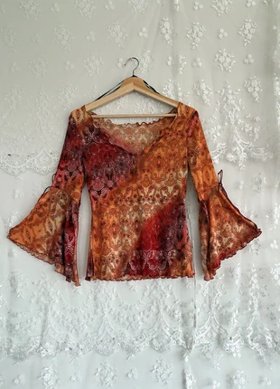 Y2K Fairycore Mesh Top with Boho Bell Sleeves, merk: Vintage Dressing, staat: Heel goed, maat: Overige, € 22,00, € 23,80 inclusief Kopersbescherming