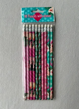 10 potloden met gum, merk: Action, staat: Nieuw met prijskaartje, € 1,00, € 1,75 inclusief Kopersbescherming