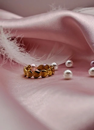 Bague dorée en acier inoxydable ajustable cœur style mignon minimaliste, condition: Very good, size: Adjustable, €12.00, €13.30 includes Buyer Protection