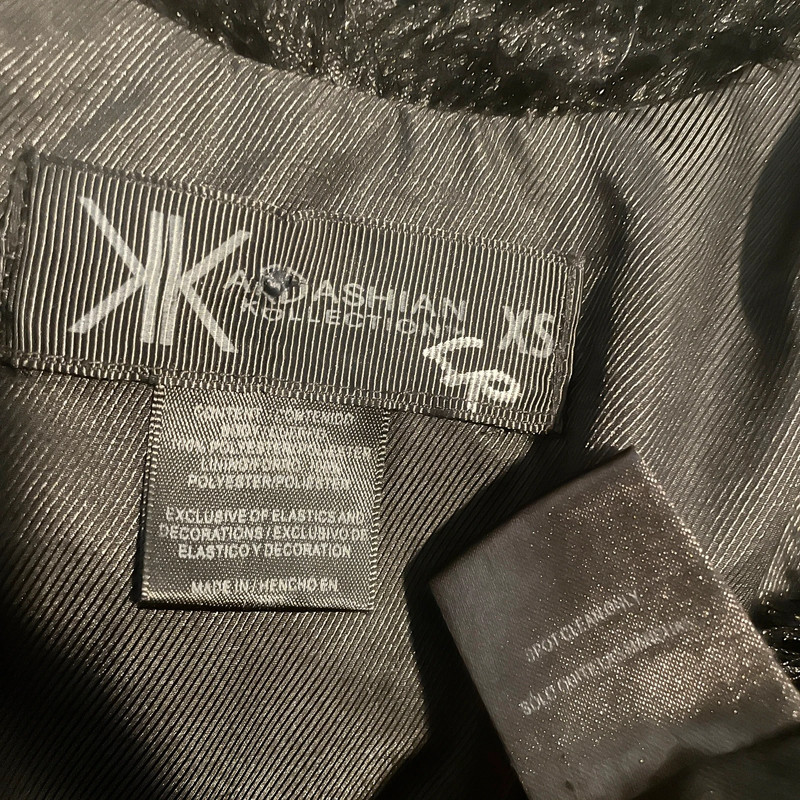 Kardashian Collection furry eyelash fringe open front jacket blazer C2 7075 5
