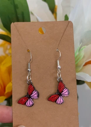 Red and pink charm hoop earrings, condition: New with tags, €3.25, €4.11 includes Buyer Protection