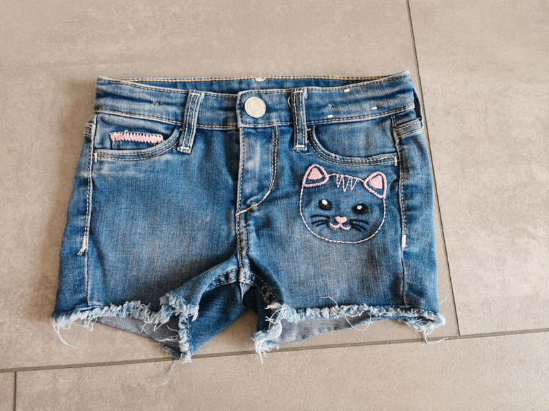 Shorts, kurze Hose, Jeans, Katze Gr 92 1