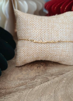 Bracelet fin doré " Mama " - Acier inoxydable, brand: Boutique indépendante, condition: New without tags, €12.90, €14.25 includes Buyer Protection